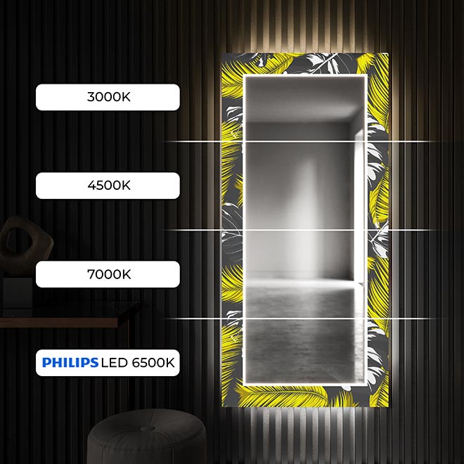 Puudutage lülitit, et kiiresti ja intuitiivselt sisse või välja lülitada LED-taustvalgustus oma dekoratiivses peeglis!