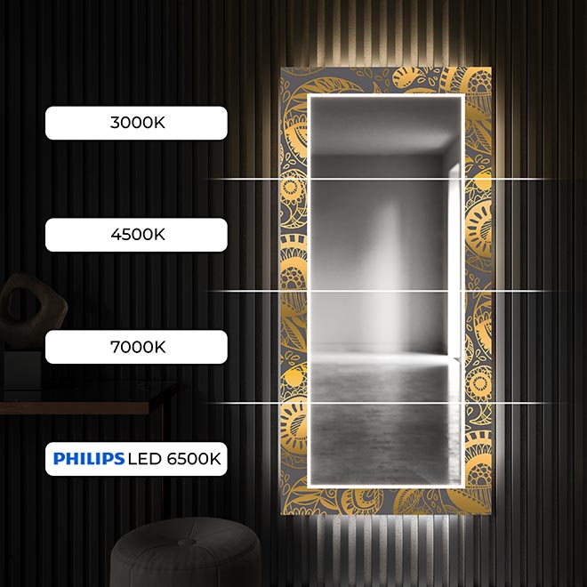 Puudutage lülitit, et kiiresti ja intuitiivselt sisse või välja lülitada LED-taustvalgustus oma dekoratiivses peeglis!