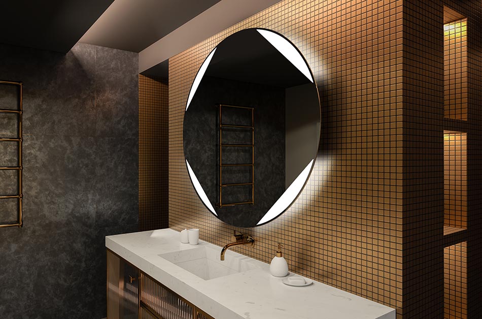 Ümmargune LED-peegel valgustuse ja ideaalse meeleolu loomiseks interjööris | ARTFORMA