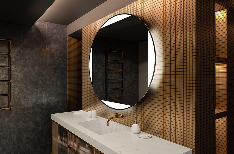 Ümmargune LED-peegel valgustuse ja ideaalse meeleolu loomiseks interjööris | ARTFORMA