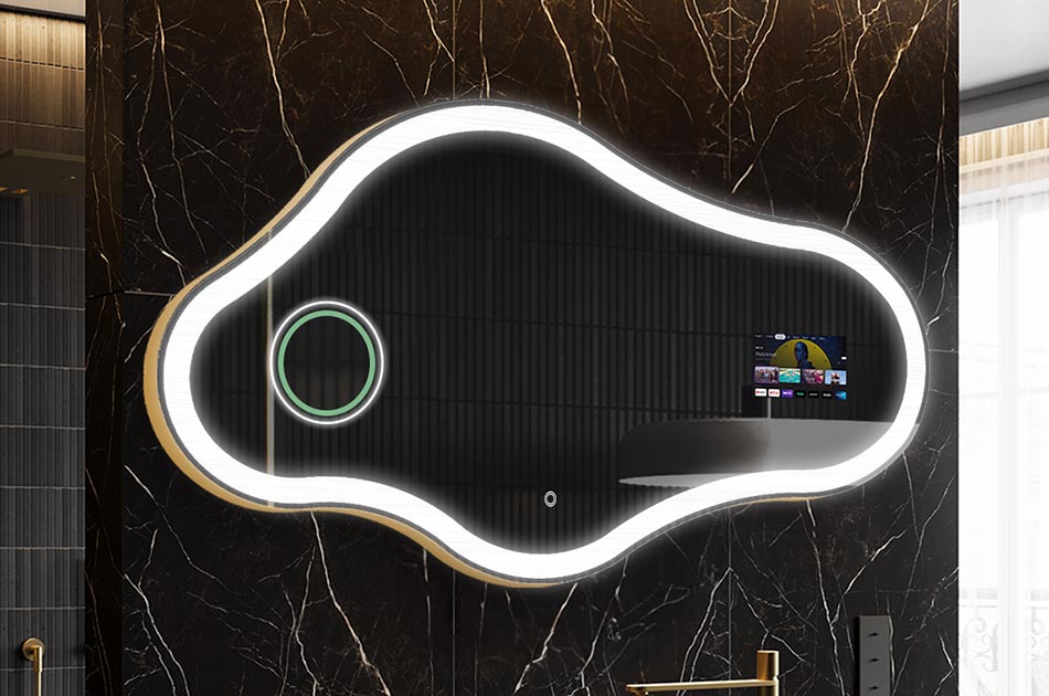 Ebatavaline LED-peegel ilmateate ekraani ja puutetundliku paneeliga | ARTFORMA