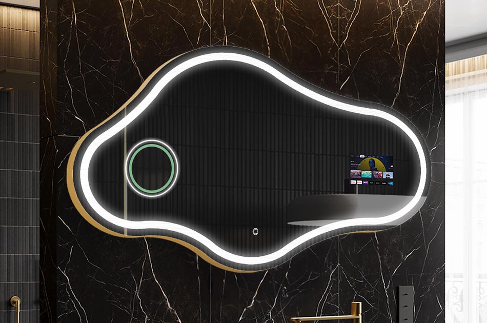 Ebatavaline LED-peegel ilmateate ekraani ja puutetundliku paneeliga | ARTFORMA