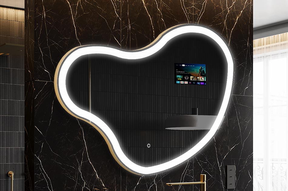 Ebatavaline LED-peegel ilmateate ekraani ja puutetundliku paneeliga | ARTFORMA