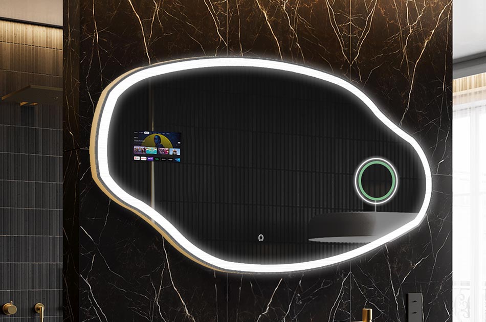 Ebatavaline LED-peegel ilmateate ekraani ja puutetundliku paneeliga | ARTFORMA