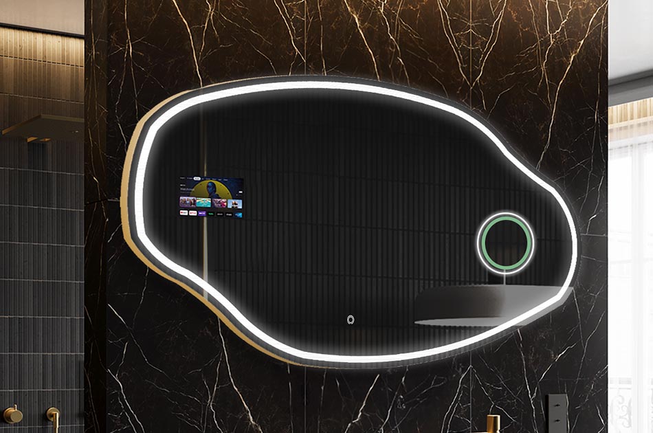 Ebatavaline LED-peegel ilmateate ekraani ja puutetundliku paneeliga | ARTFORMA