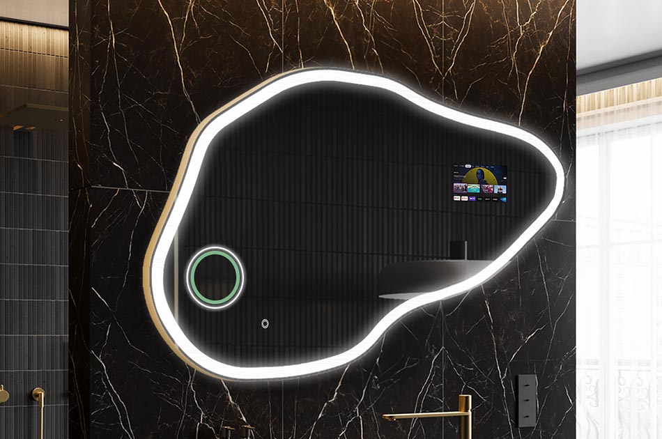 Ebatavaline LED-peegel ilmateate ekraani ja puutetundliku paneeliga | ARTFORMA