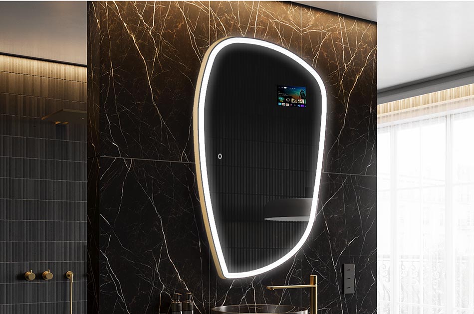 Ebatavaline LED-peegel ilmateate ekraani ja puutetundliku paneeliga | ARTFORMA