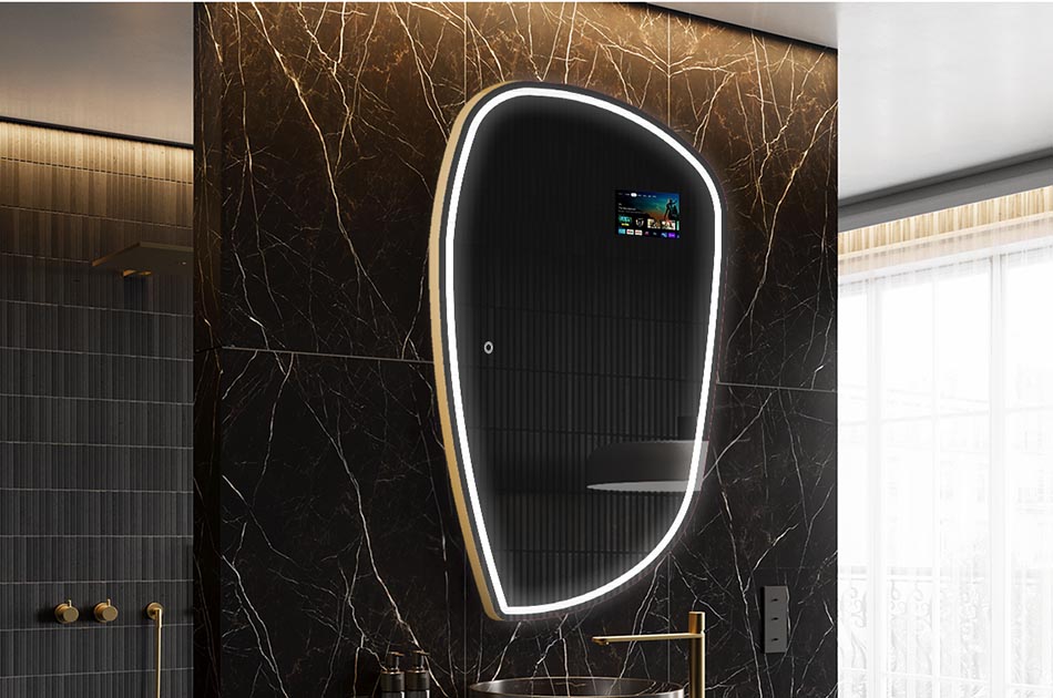 Ebatavaline LED-peegel ilmateate ekraani ja puutetundliku paneeliga | ARTFORMA