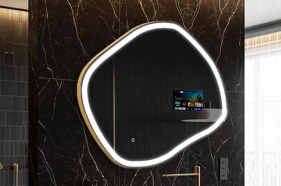 Ebatavaline LED-peegel ilmateate ekraani ja puutetundliku paneeliga | ARTFORMA