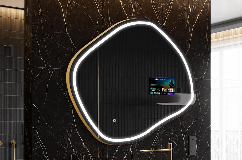 Ebatavaline LED-peegel ilmateate ekraani ja puutetundliku paneeliga | ARTFORMA