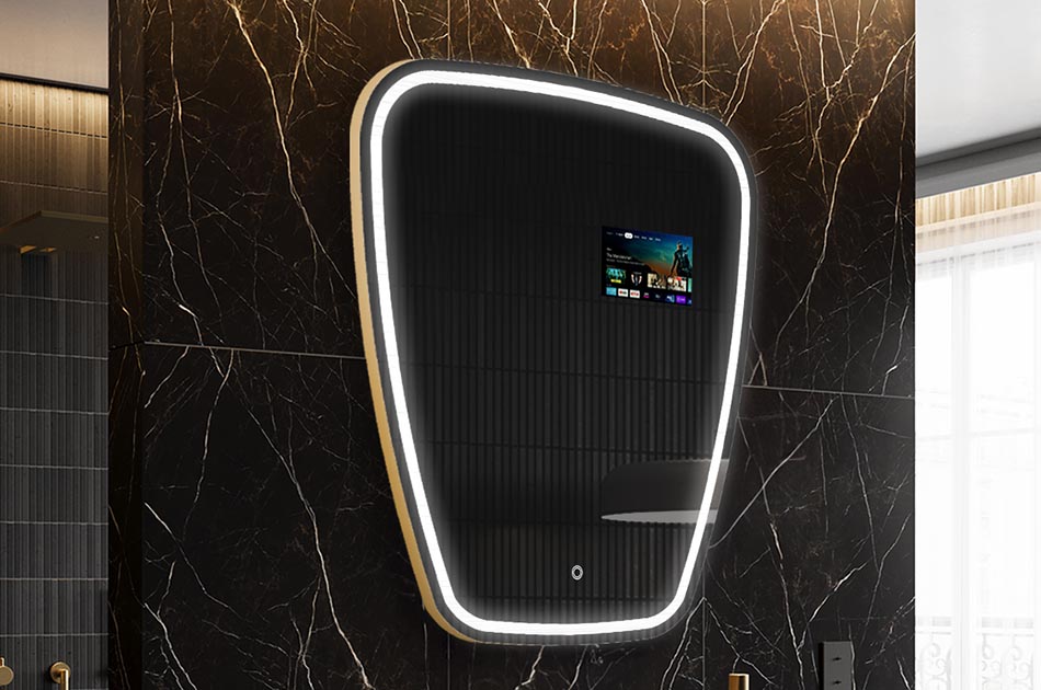 Ebatavaline LED-peegel ilmateate ekraani ja puutetundliku paneeliga | ARTFORMA