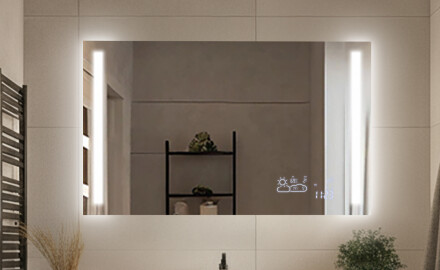 Ristkülikukujulised klassikalised peeglid valgustusega