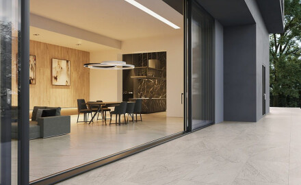 Glasuuritud põrandaplaat 120x280 cm, hall kivimustriga, matt, A4H1129 Agathos Grey