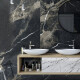 Suurformaadiline 120x280 cm läikiv must gresplaat kuldse joonega, rektifitseeritud A4H195 Pierre Black #2