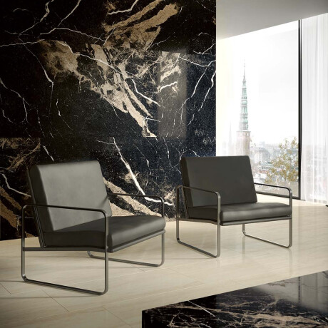 Suurformaadiline 120x280 cm läikiv must gresplaat kuldse joonega, rektifitseeritud A4H195 Pierre Black #4