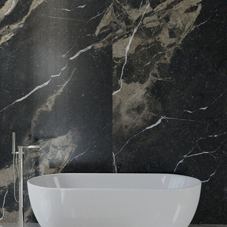 Glasuuritud põrandaplaat Pierre Black 120x120 cm, läikiv must, kuldse joonega, rektifitseeritud A4H197 #3