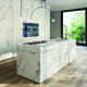 Suurformaadiline keraamiline plaat 120x280, valge marmor hallide soontega, läikiv A4H462 Calacatta #2