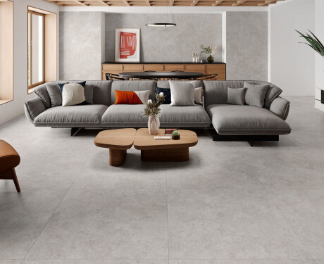 Põrandaplaat 100x100, travertiin, ristlõigatud, matt, hall A4H497 Chrono Grey