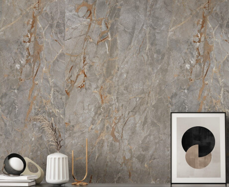 Suurformaadiline gres 120x280, hall marmor kuldsete soontega, läikiv A4H721 Sarankolin