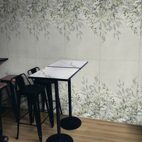 Seinale mõeldud gres 60x120 cm, hall, lillemustritega, matt, A4H918 Flower #3