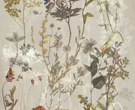 Seinale paigaldatav gres 60x120 cm, hall, lillemustritega, matt, A4H919 Glame