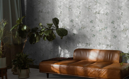 Seinale mõeldud gres 60x120 cm, hall, lillemustritega, matt, A4H923 Lirio
