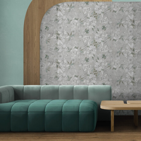Seinale mõeldud gres 60x120 cm, hall, lillemustritega, matt, A4H923 Lirio #3