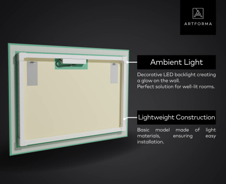 Disaineri taustavalgustusega LED-vannitoa peegel L01 #2