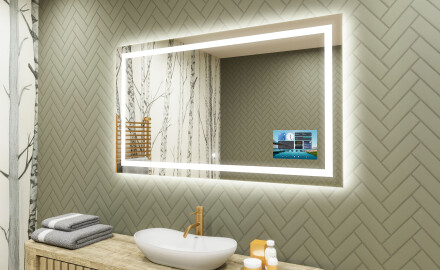 Disaineri taustavalgustusega LED vannitoa peegel L15 120x80cm - SmartScreen, DualColor