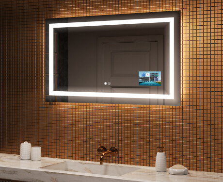 Disaineri taustavalgustusega LED-vannitoa peegel L15 120x80cm - SmartScreen, DualColor, Demister