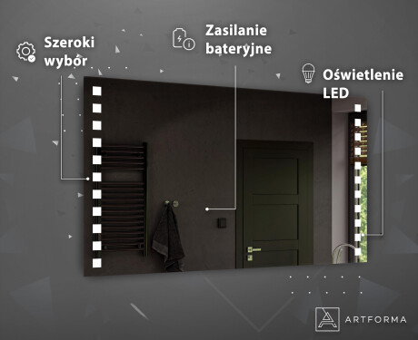Akutoitega LED-valgustusega peegel L03 #4