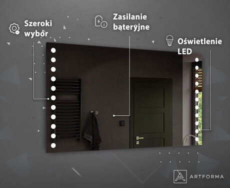 Akutoitega LED-valgustusega peegel L06 #4
