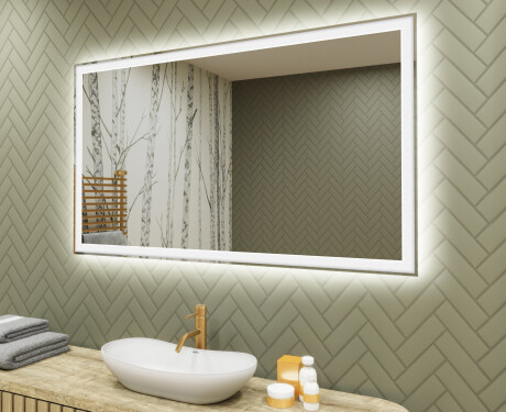 Designer Backlit LED Vannitoa peegel 120x70cm jaheda LED värviga 7000K, sooja värviga 3000K või neutraalse värviga 4500K.