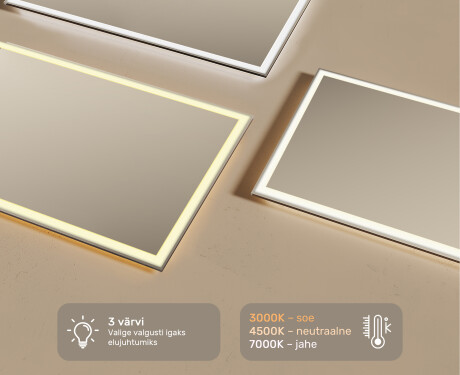Designer Backlit LED Vannitoa peegel 120x70cm jaheda LED värviga 7000K, sooja värviga 3000K või neutraalse värviga 4500K. #3