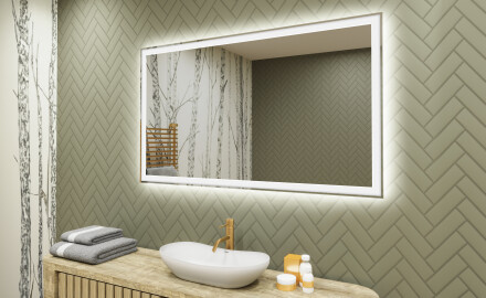 Designer Backlit LED Vannitoa peegel 120x70cm jaheda LED värviga 7000K, sooja värviga 3000K või neutraalse värviga 4500K.