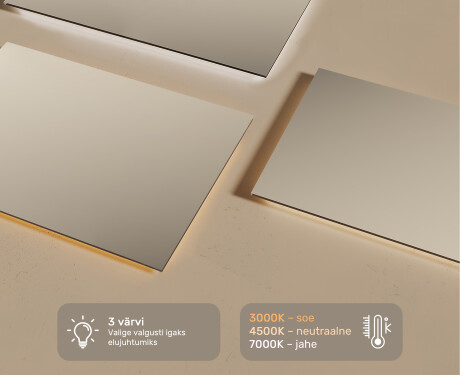 Designer Backlit LED Vannitoa peegel 120x70cm jaheda LED värviga 7000K, sooja värviga 3000K või neutraalse värviga 4500K. #3