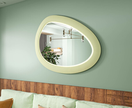 Asümeetriline LED-peegel MDF-raamiga L310