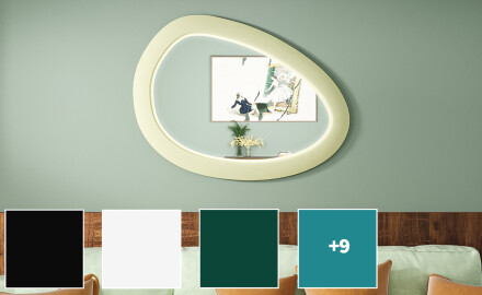 Asümeetriline LED-peegel MDF-raamiga L310