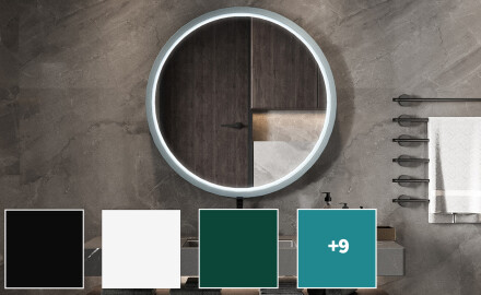 Ümmargune LED-peegel lakitud MDF-raamis L306