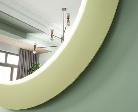 LED-peegel MDF-iga ümmarguses, lakitud raamis L306 #4