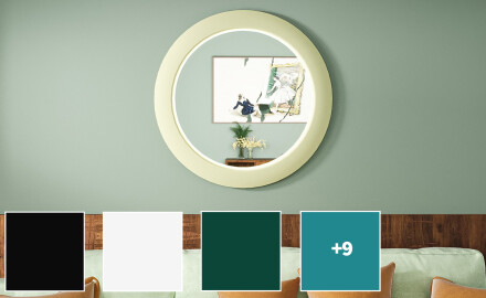 LED-peegel MDF-iga ümmarguses, lakitud raamis L306