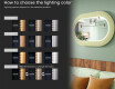 Moodne LED-peegel staadionikujuline MDF-raamiga L307 #5