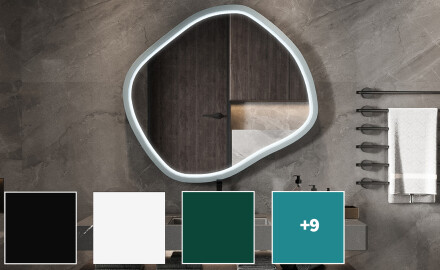 Rombikujuline LED-peegel lakitud MDF-raamis L309