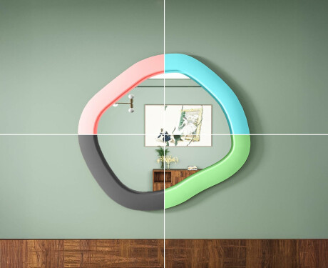 Disainitud LED-peegel MDF-ist geomeetrilise kujuga L309 #4