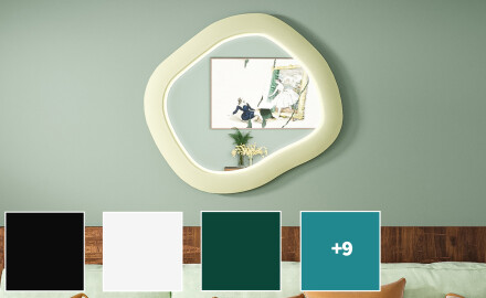Disainitud LED-peegel MDF-ist geomeetrilise kujuga L309