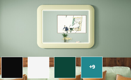 Ümar LED-peegel läikivas MDF-raamis L305