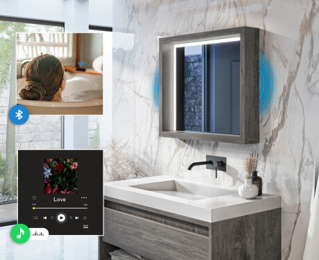 LED-vannitoapeegel WoodenFrame raamiga, Oslo tamme toonis #5