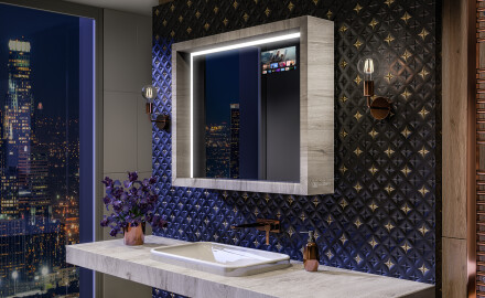 LED-vannitoapeegel WoodenFrame raamiga, Oslo tamme toonis