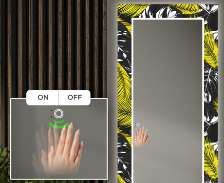 Tagantjärele valgustatud dekoratiivne peegel koridori jaoks - Kuldne džungel #4