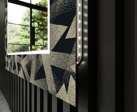 Backlit Dekoratiivne peegel elutuppa - punktiirne kolmnurk - Dotted Triangles #9